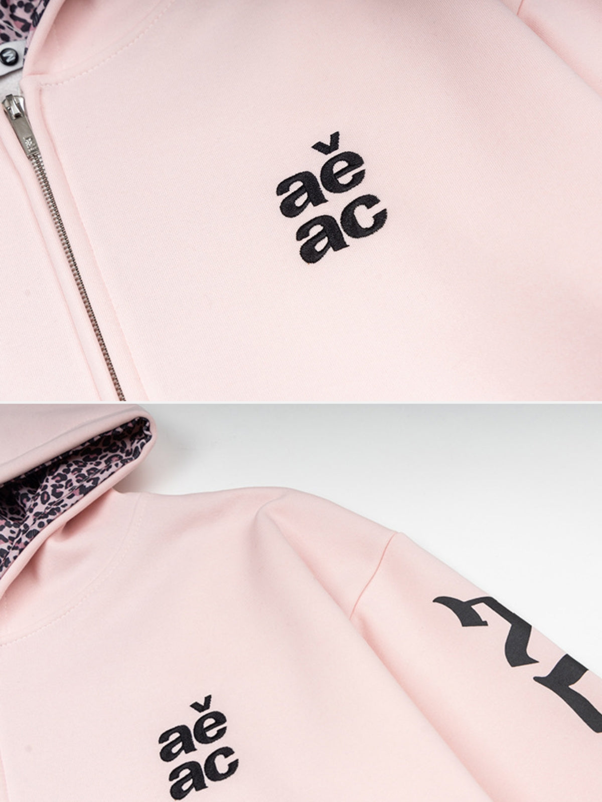 WILDER - Oversized Leopard Zip Up Hoodie