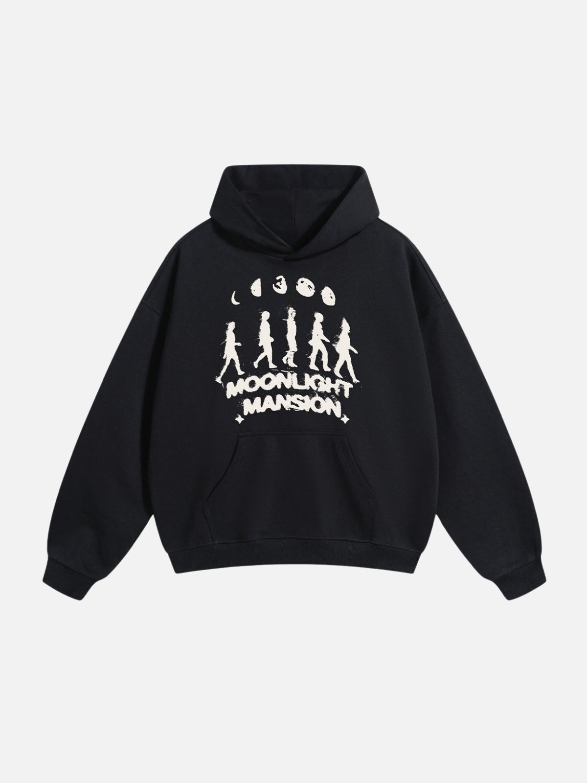 MOONLIGHT - Oversized Print Hoodie Black | TEENWEAR.EU