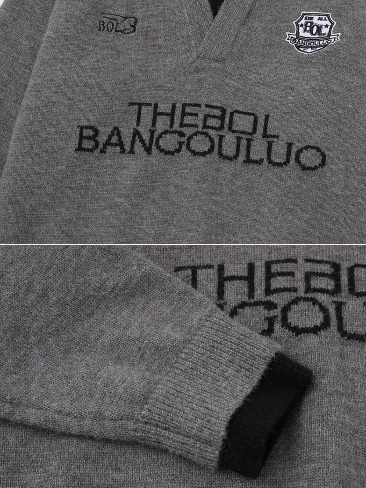 BOLYNN – Oversized Graphic Polo Sweater