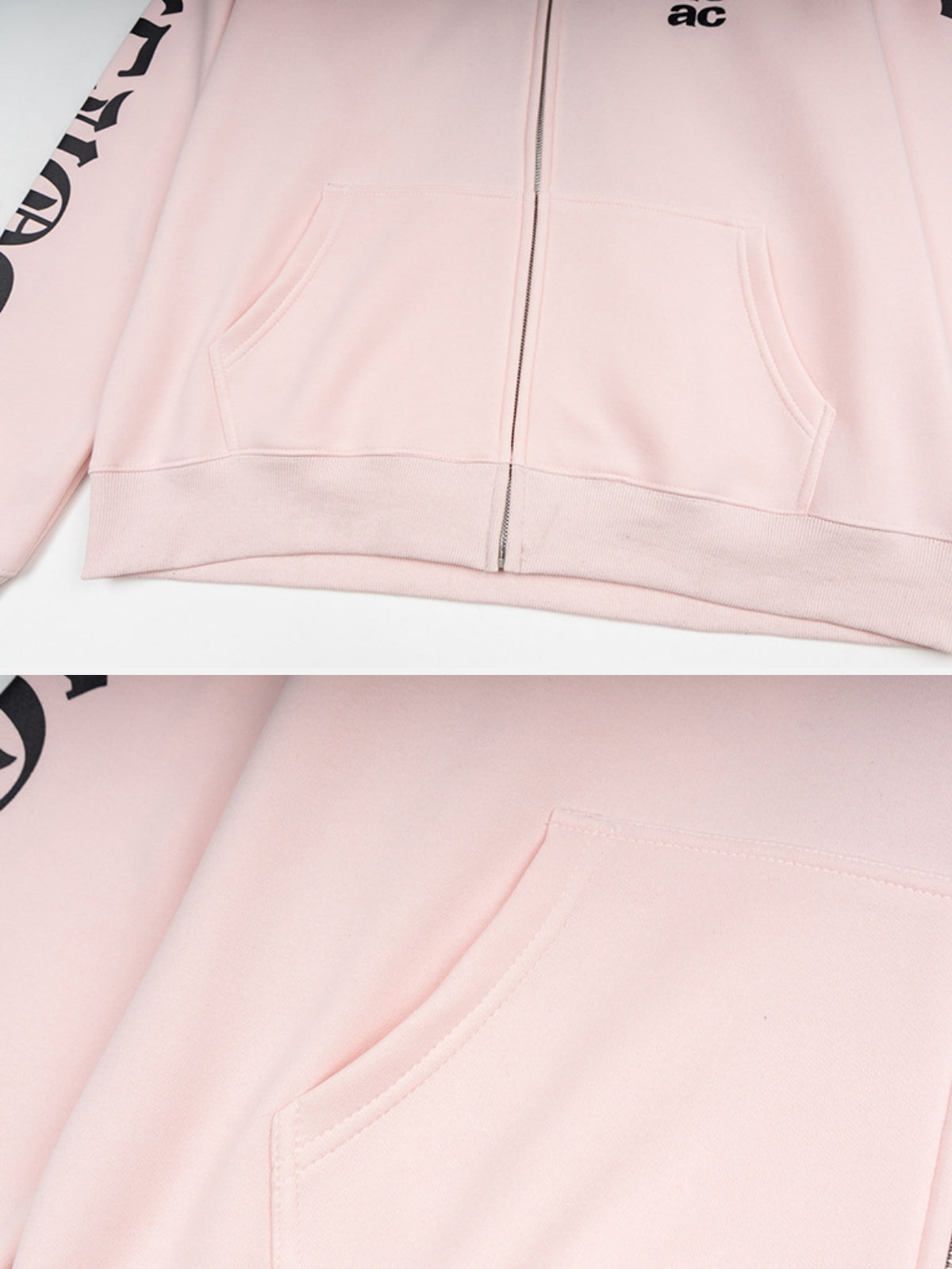 WILDER - Oversized Leopard Zip Up Hoodie