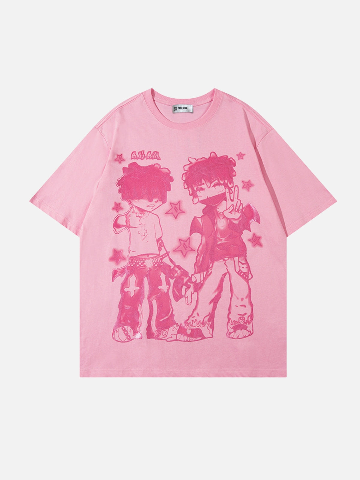 AKAN - Oversized Print T-shirt Pink | TEENWEAR.EU