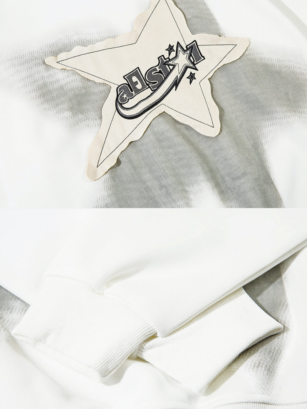STAR PATCH - Oversized Embroidered Hoodie | TEENWEAR.EU
