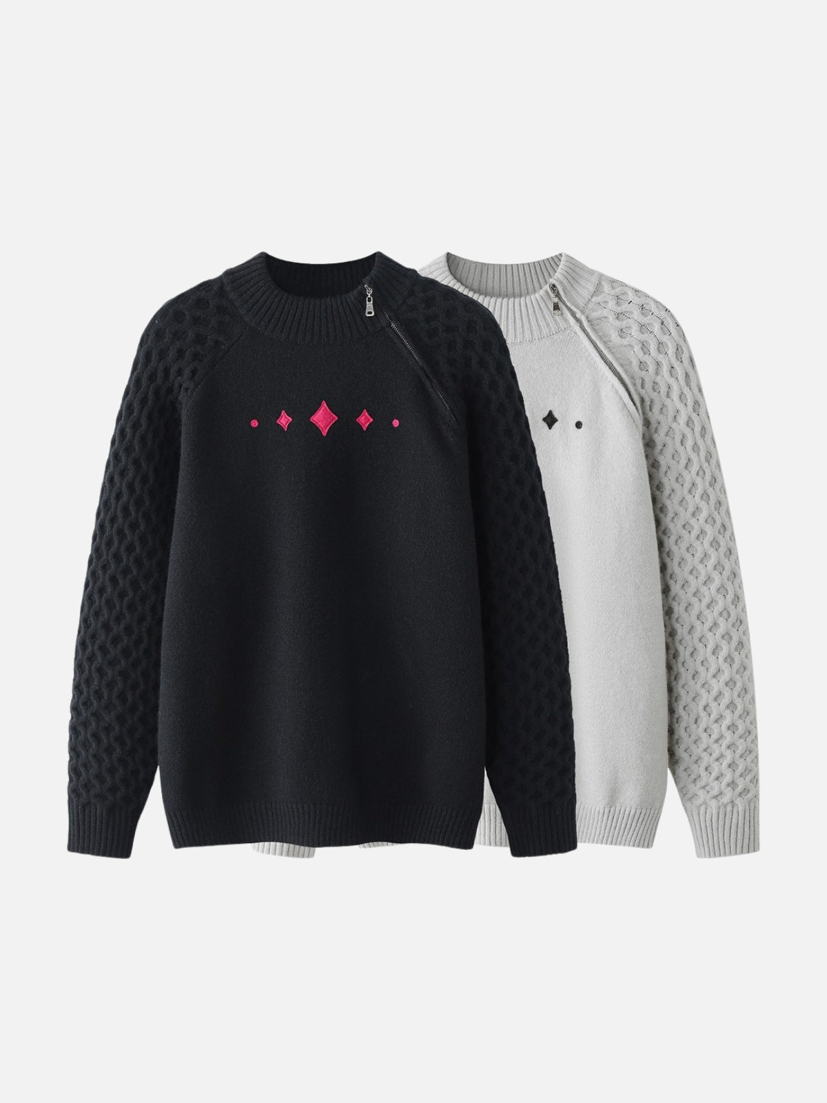 TO LOSE - Oversized Embroidered Zip Sweater | TEENWEAR.EU