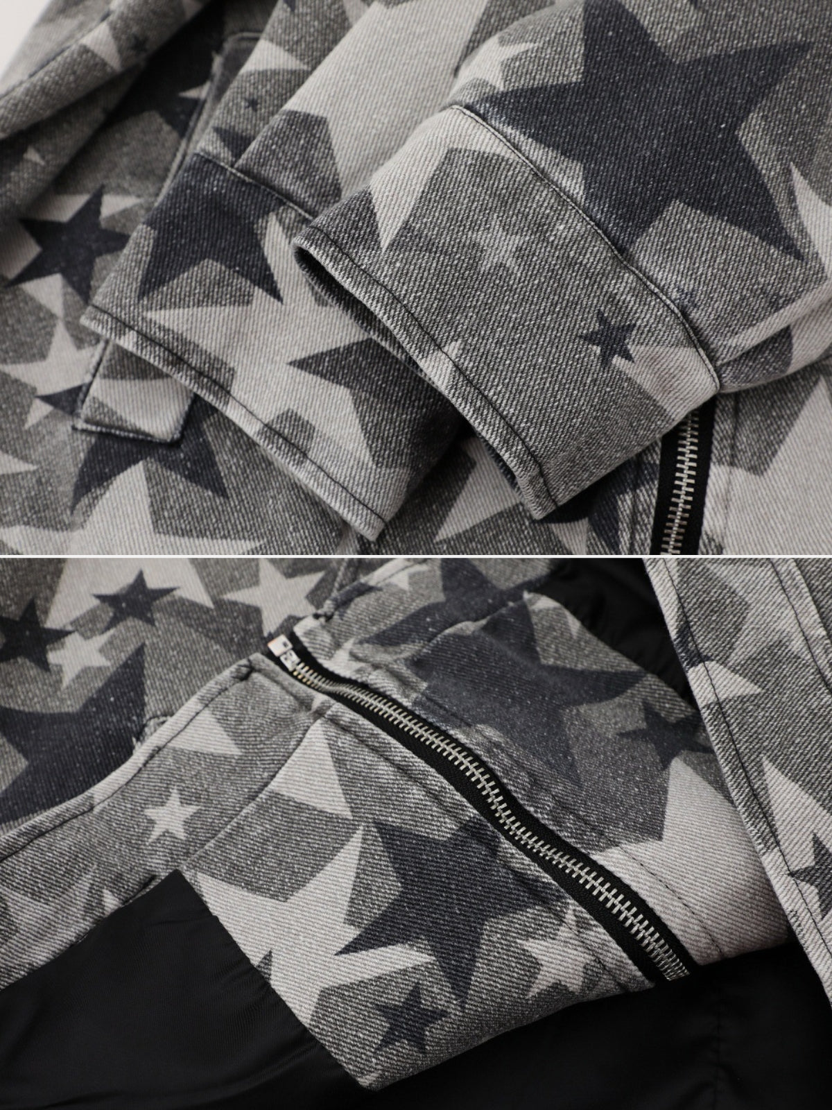 ASTERO - Denim Oversized Print Jacket