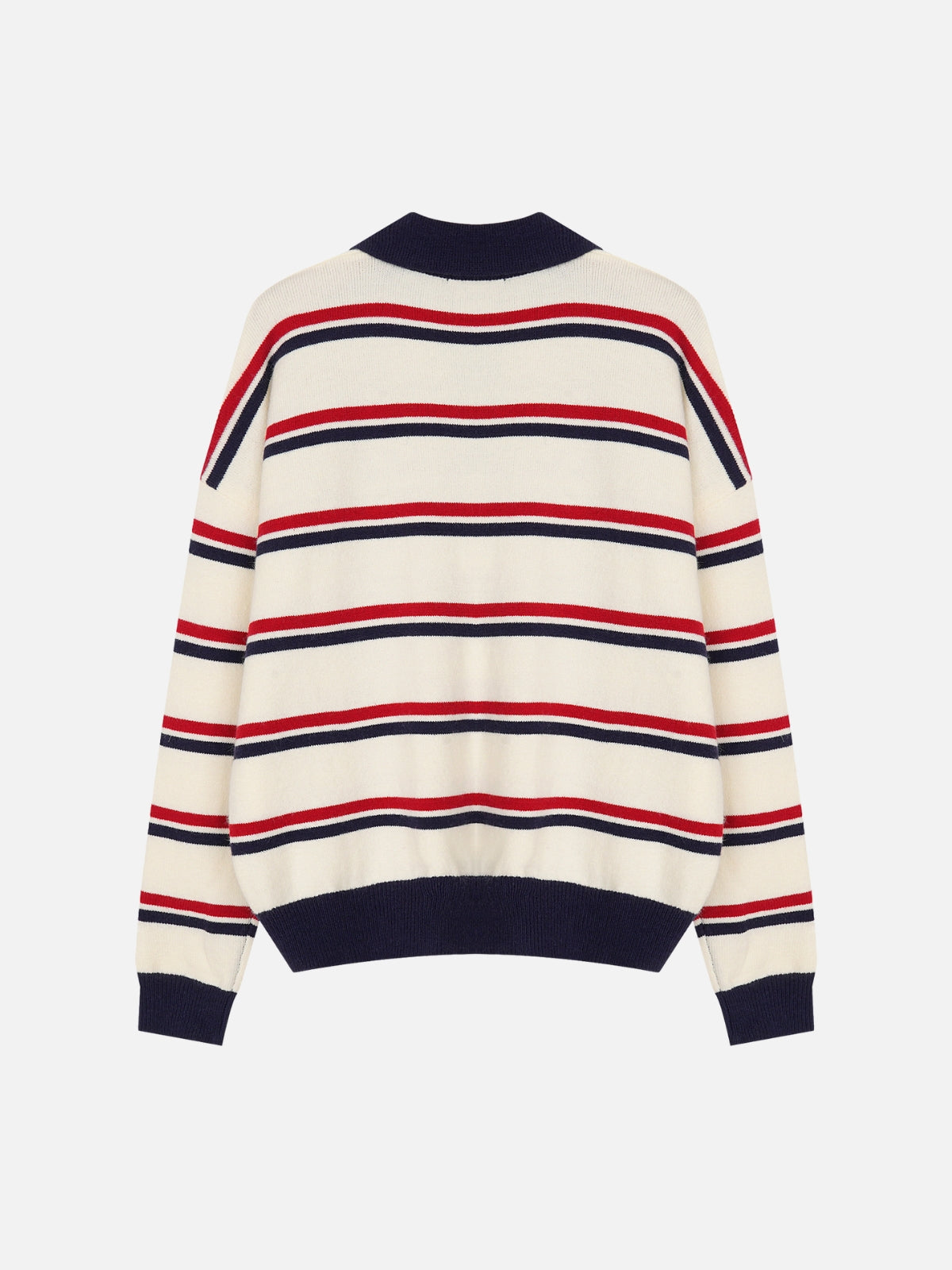 STRIPY - Oversized Embroidered Polo Shirt