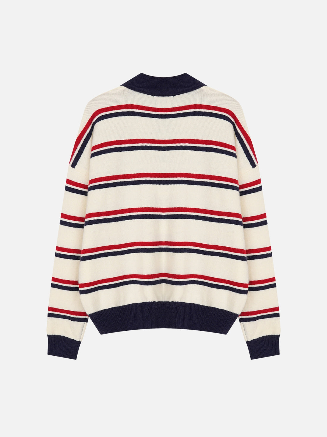 STRIPY - Oversized Embroidered Polo Shirt