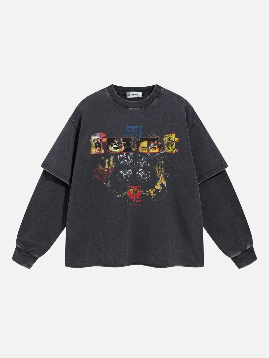 FUCTY - Oversized Graphic Sweater Black | Teenwear.eu