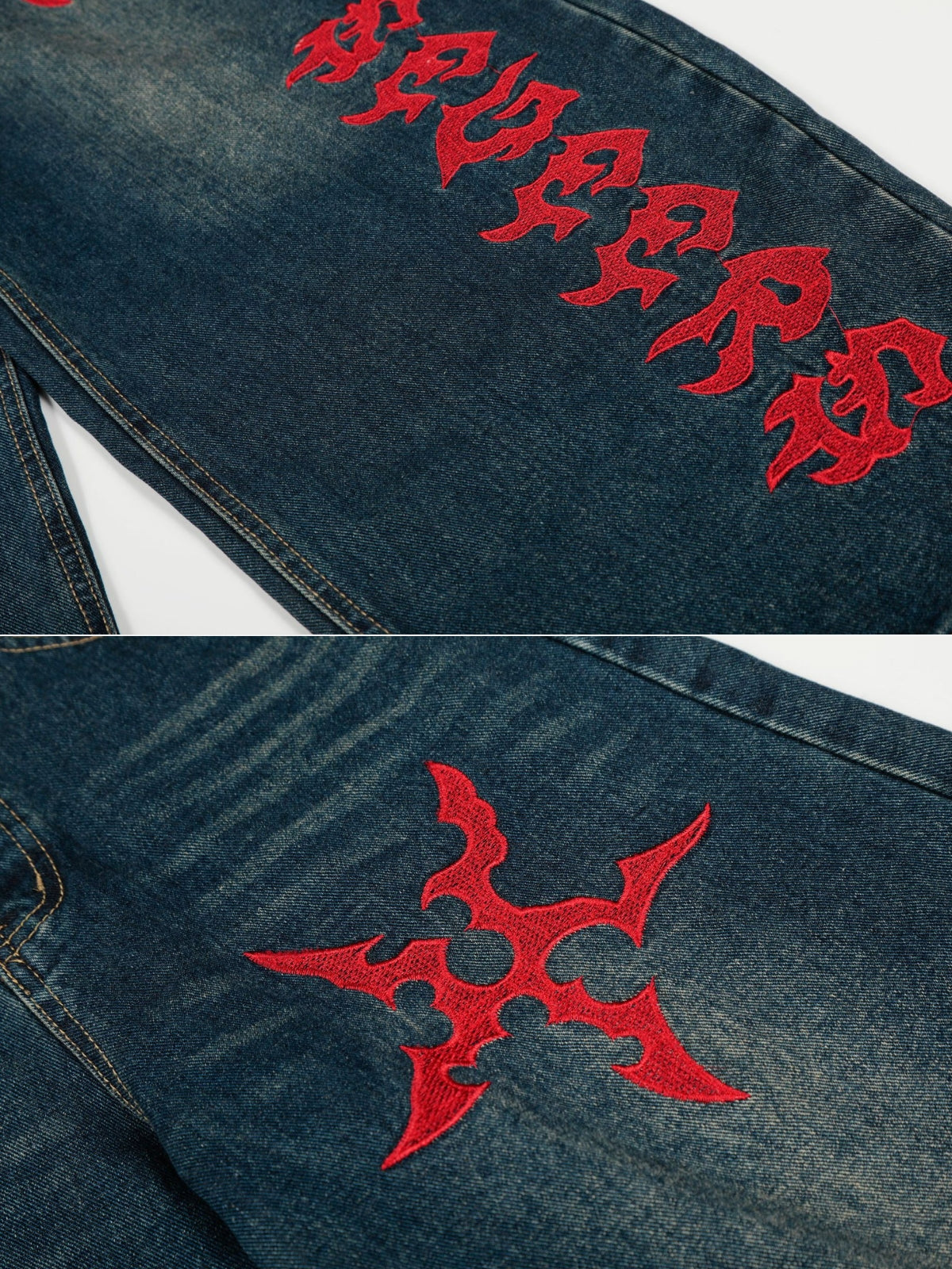 SPINNER - Baggy Embroidered Graphic Jeans | Teenwear.eu