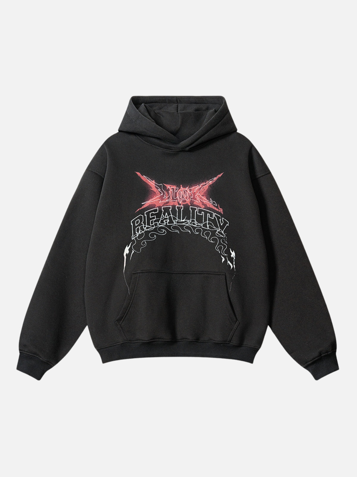REALITY - Oversized Print Hoodie Black | Teenwear.eu