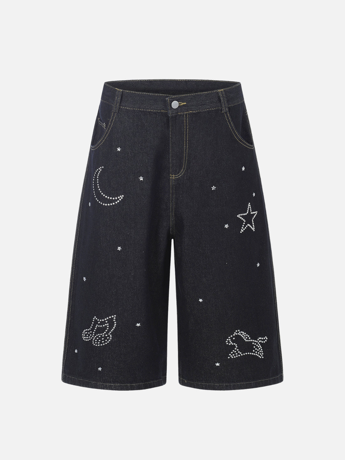 MOONY - Baggy Graphic Jorts Blue | Teenwear.eu