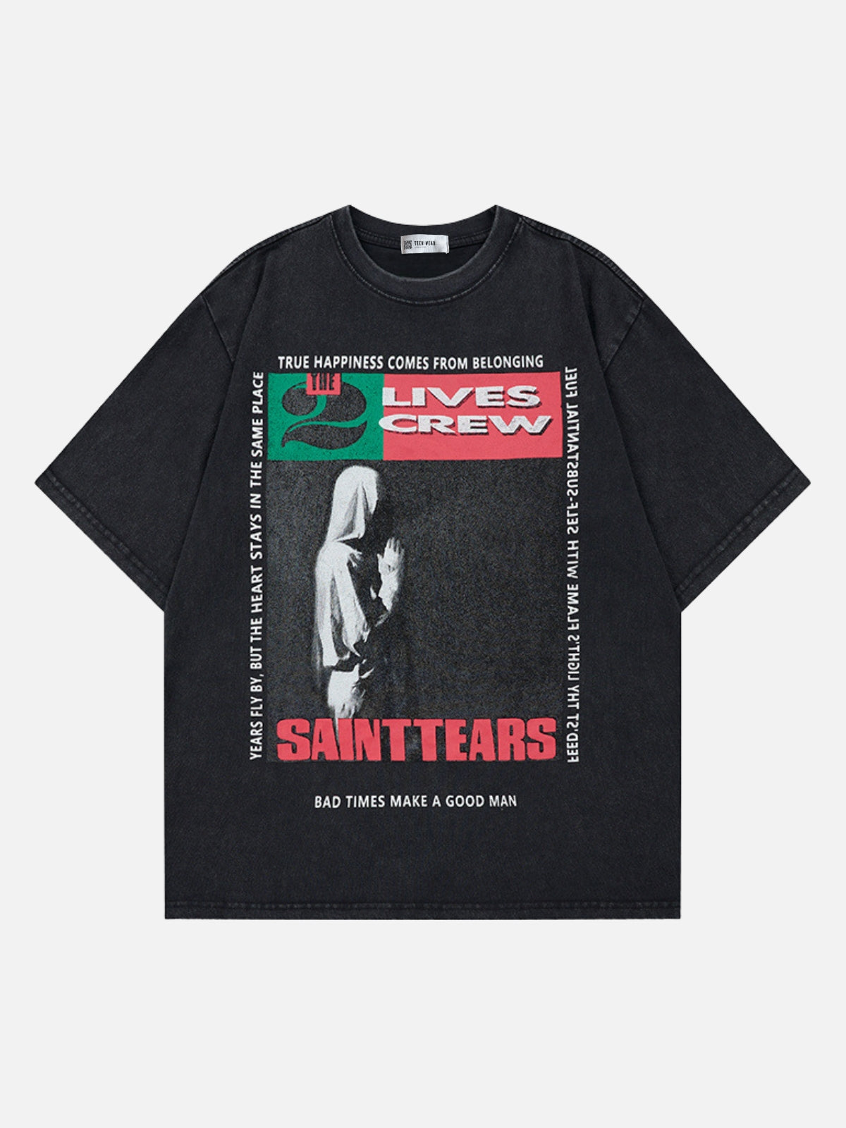 SAINTEARS - Oversized Graphic T-Shirt Black | Teenwear.eu