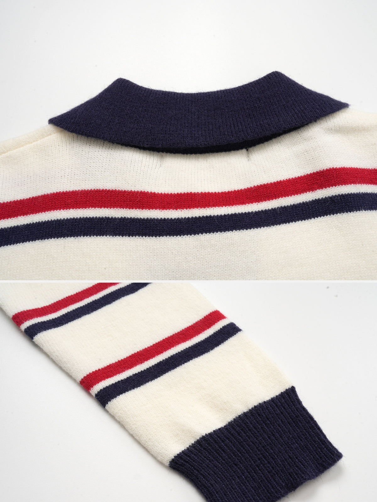 STRIPY - Oversized Embroidered Polo Shirt
