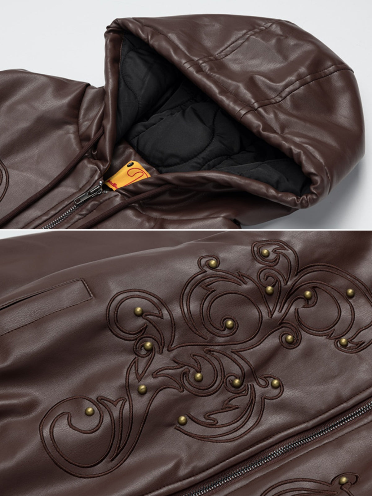 ORNIX – Embroidered Oversized Leather Jacket | Teenwear.eu