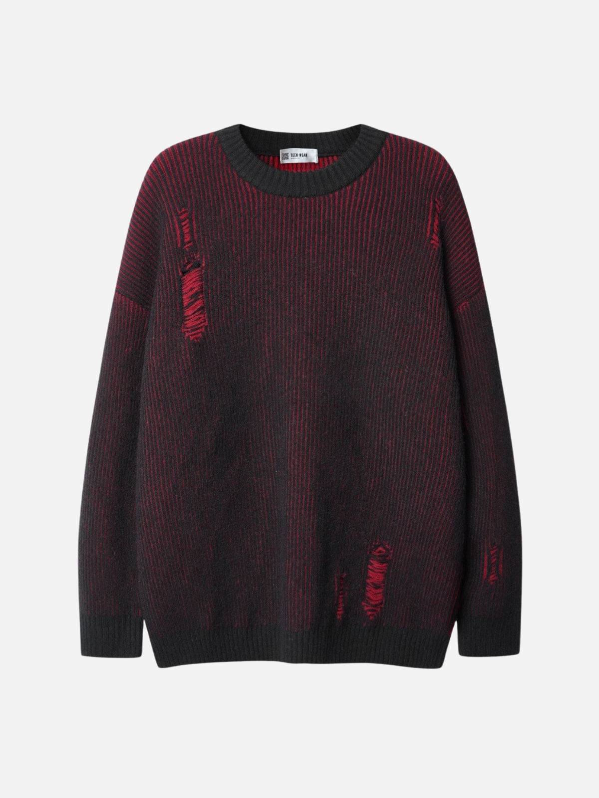 TINTED - Oversized Basic Sweater Red | TEENWEAR.EU