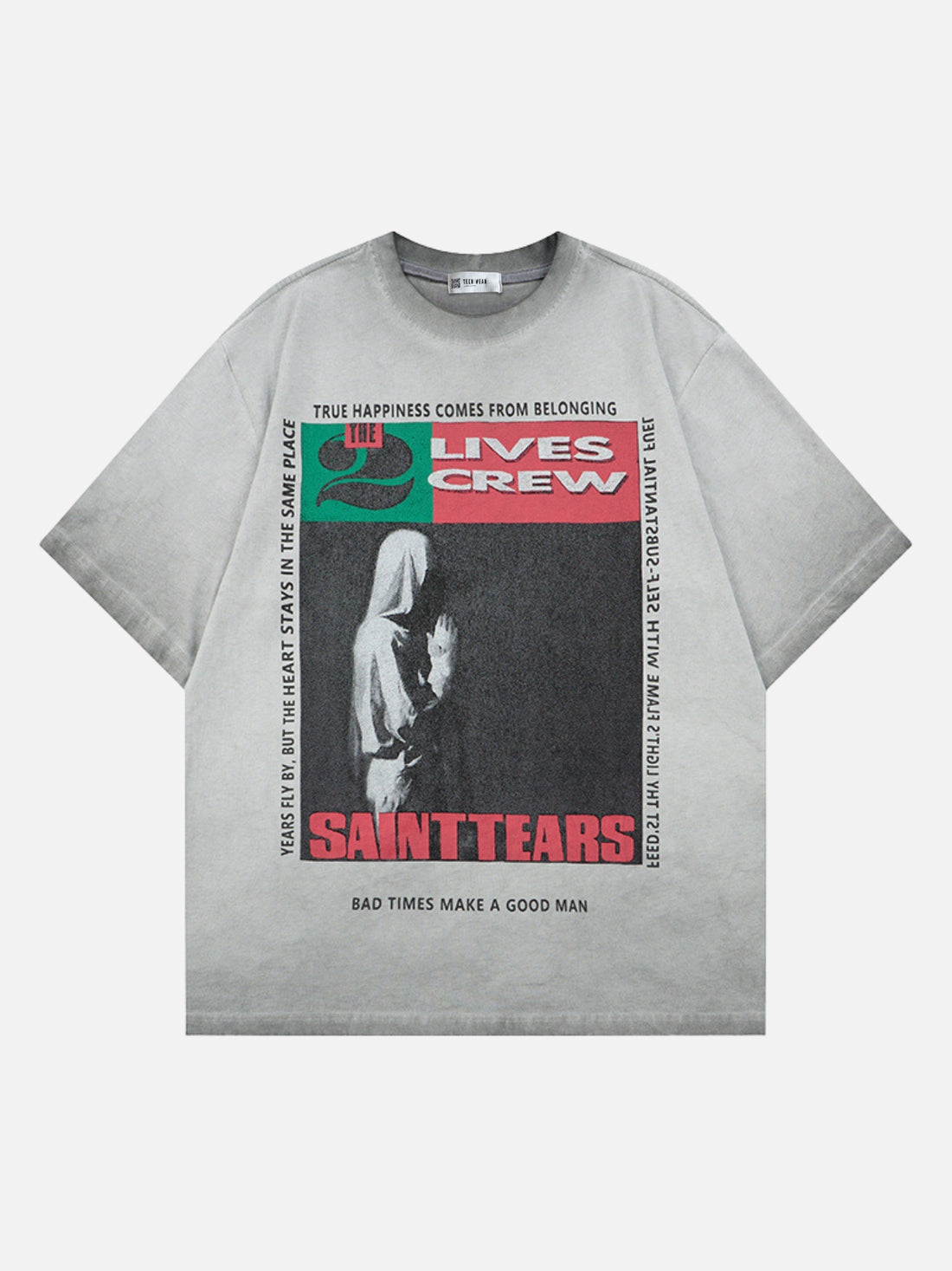 SAINTEARS - Oversized Graphic T-Shirt Grey | Teenwear.eu