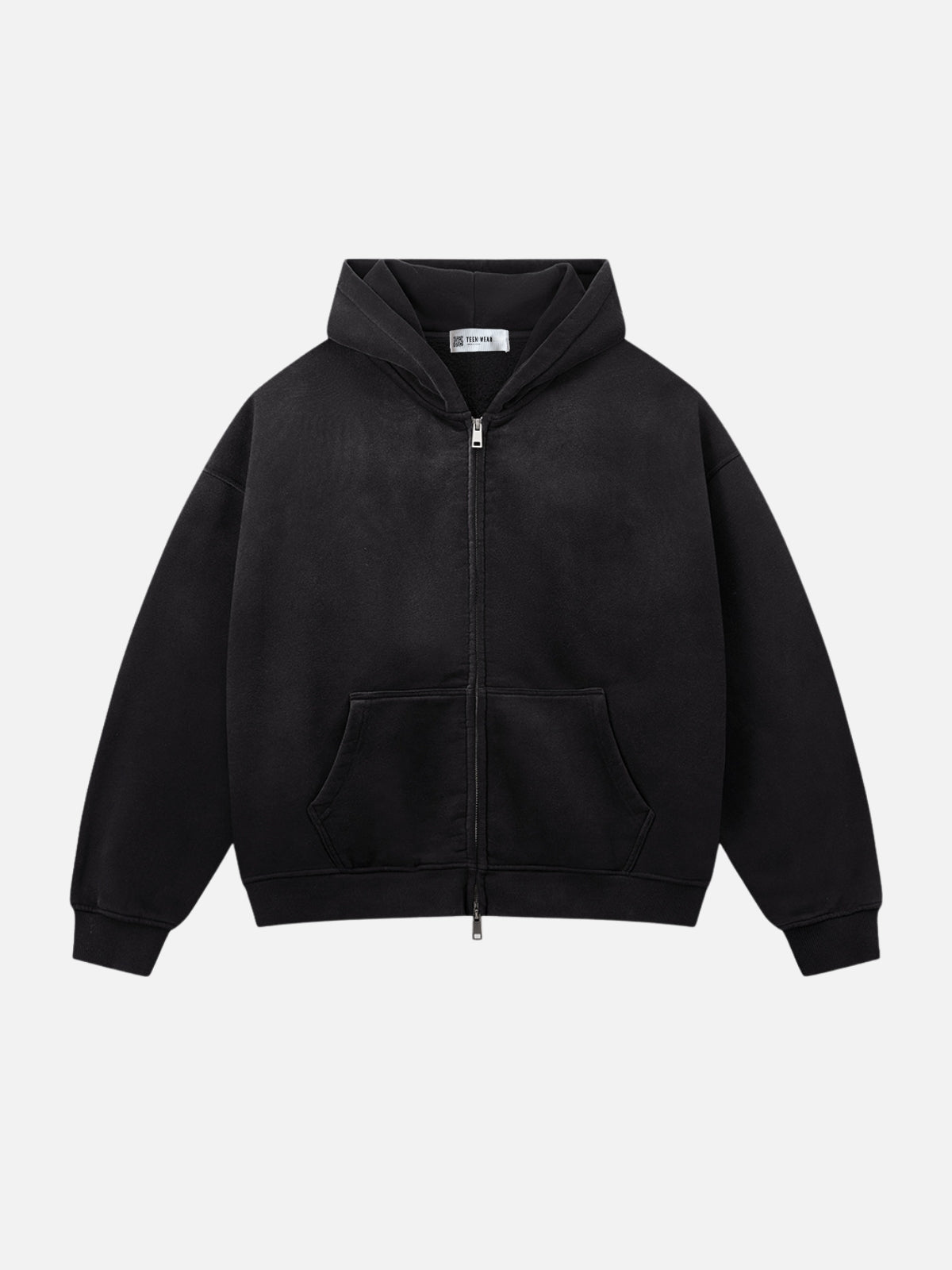 BASKA - Oversized Graphic Zip Up Hoodie Black | Teenwear.eu