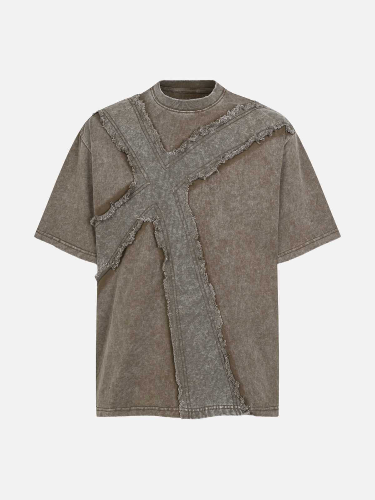 EMBROIRY - Oversized Embroidered Basic T-Shirt Brown | Teenwear.eu