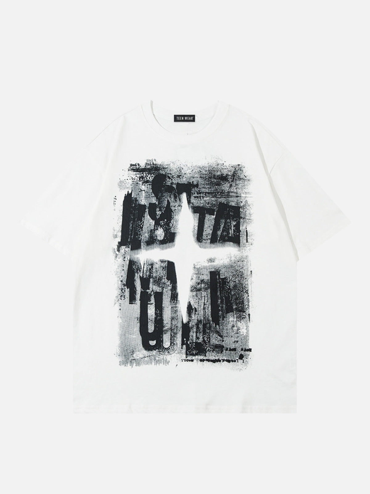 STANSED - Oversized Print T-Shirt White | TEENWEAR.EU