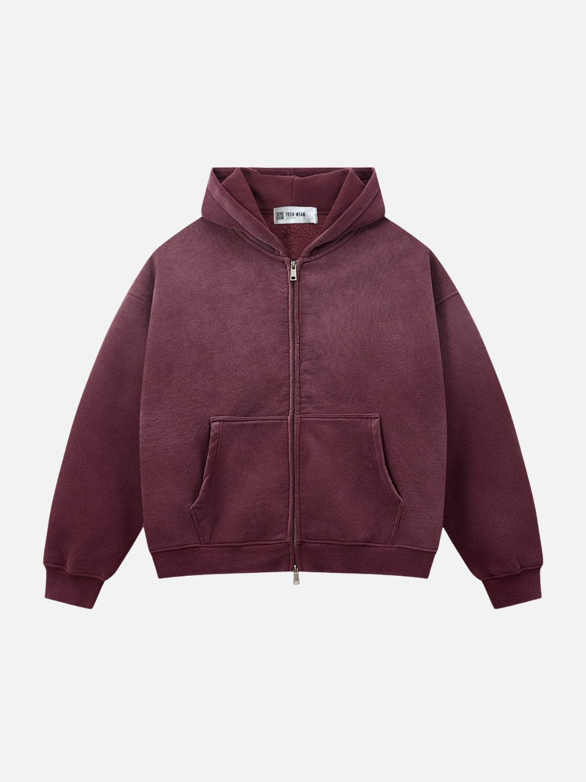 BASKA - Oversized Graphic Zip Up Hoodie Red | Teenwear.eu