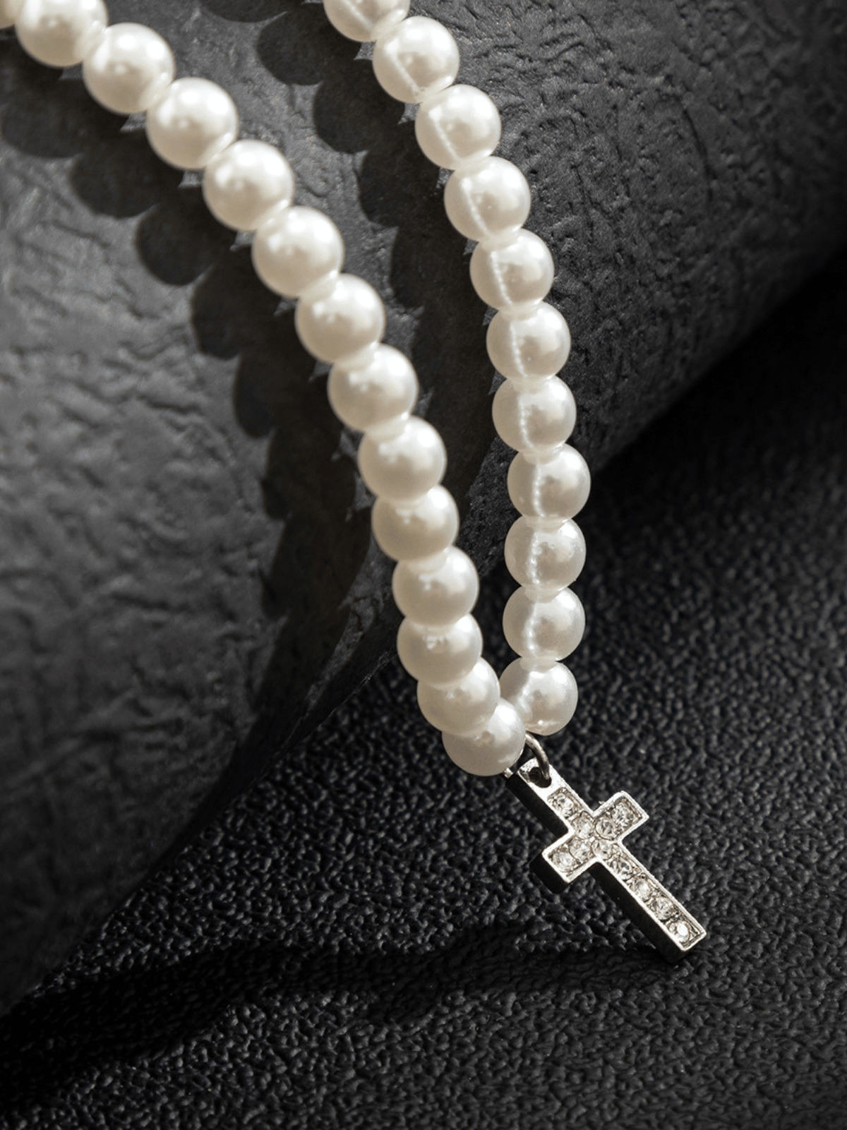 PEARL CROSS - Pearls Imitation Necklace | TEENWEAR.EU