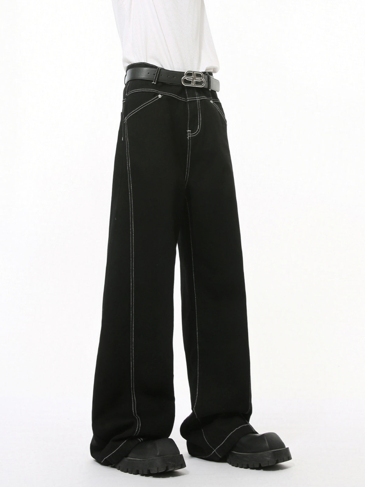 NIGHTSTITCH - Baggy Contrast Stitch Pants | TEENWEAR.EU