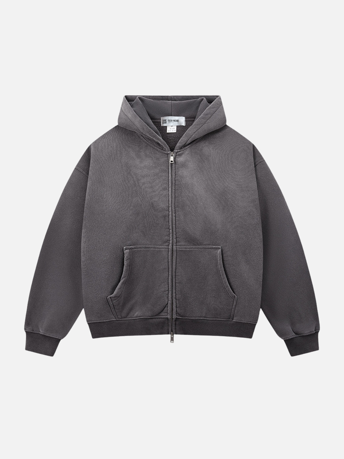 BASKA - Oversized Graphic Zip Up Hoodie Grey | Teenwear.eu
