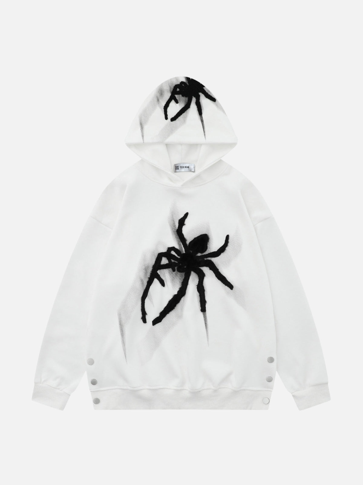 SPIDEROUS - Oversized Embroidered Hoodie White | TEENWEAR.EU