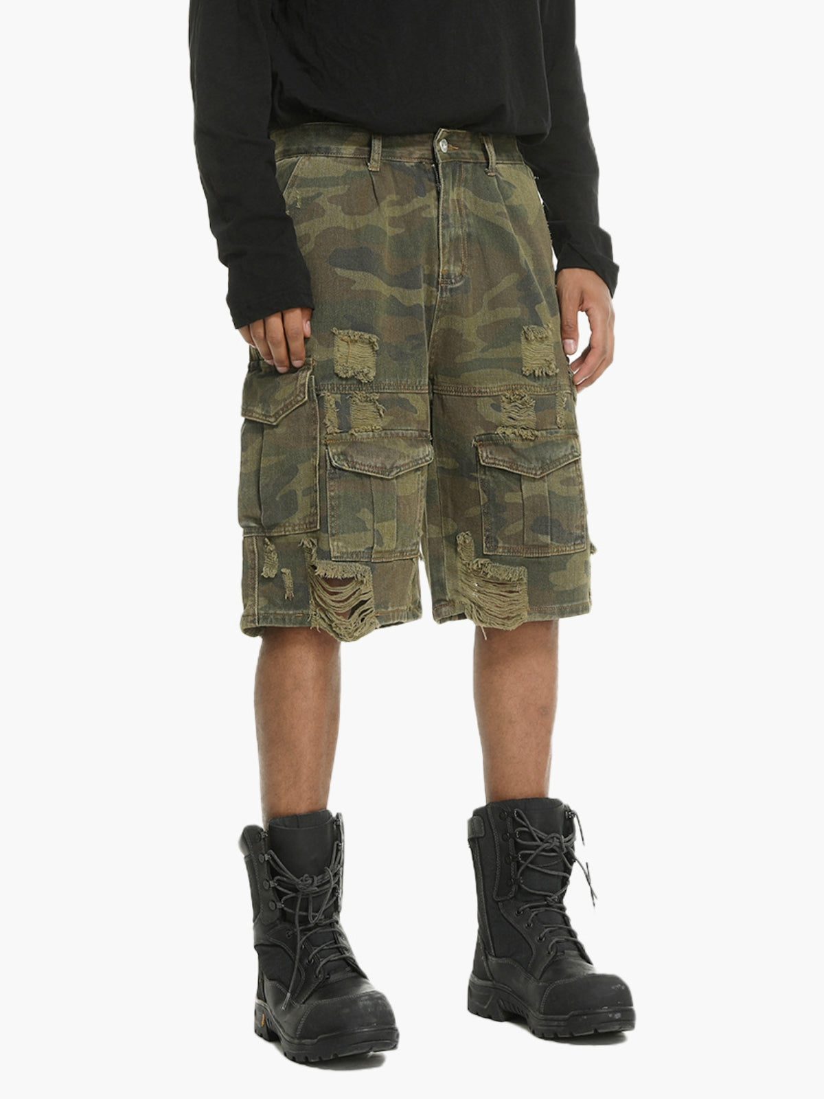 CAMESTRO - Baggy Camo Cargo Basic Shorts