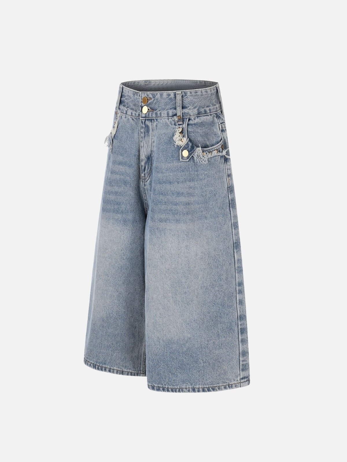 POCKETY - Baggy Denim Embroidered Jorts | Teenwear.eu