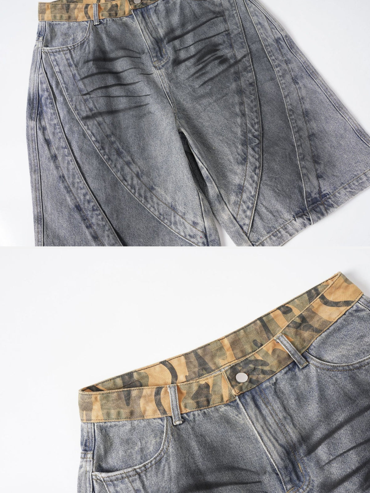 GEPARDY - Baggy Denim Embroidered Jorts | Teenwear.eu