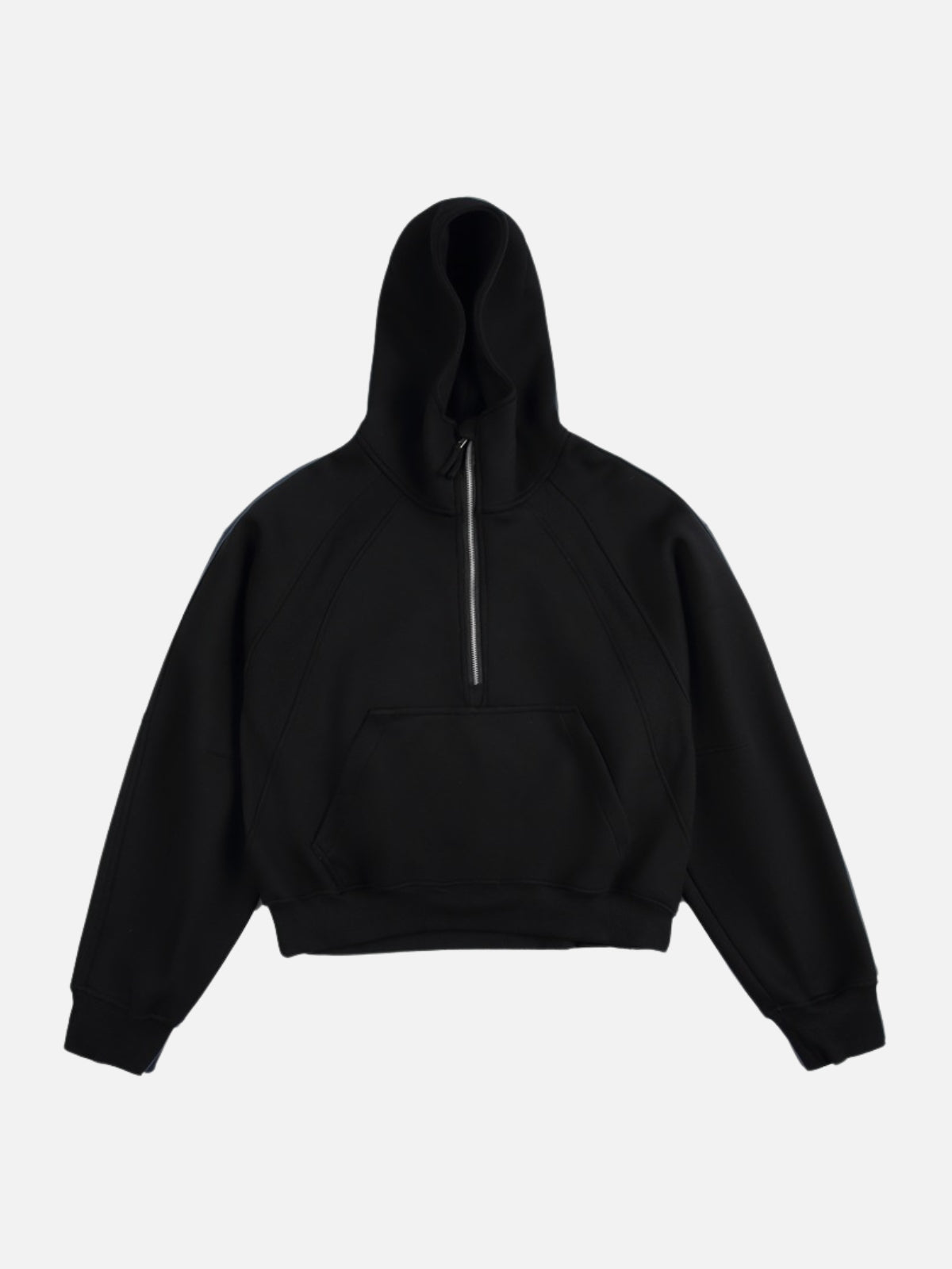 MASTER - Oversized Basic Quarter Zip Hoodie Black | TEENWEAR.EU