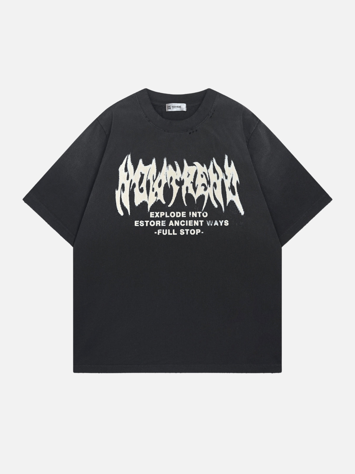 ESTORE - Oversized Print T-shirt Black | Teenwear.eu