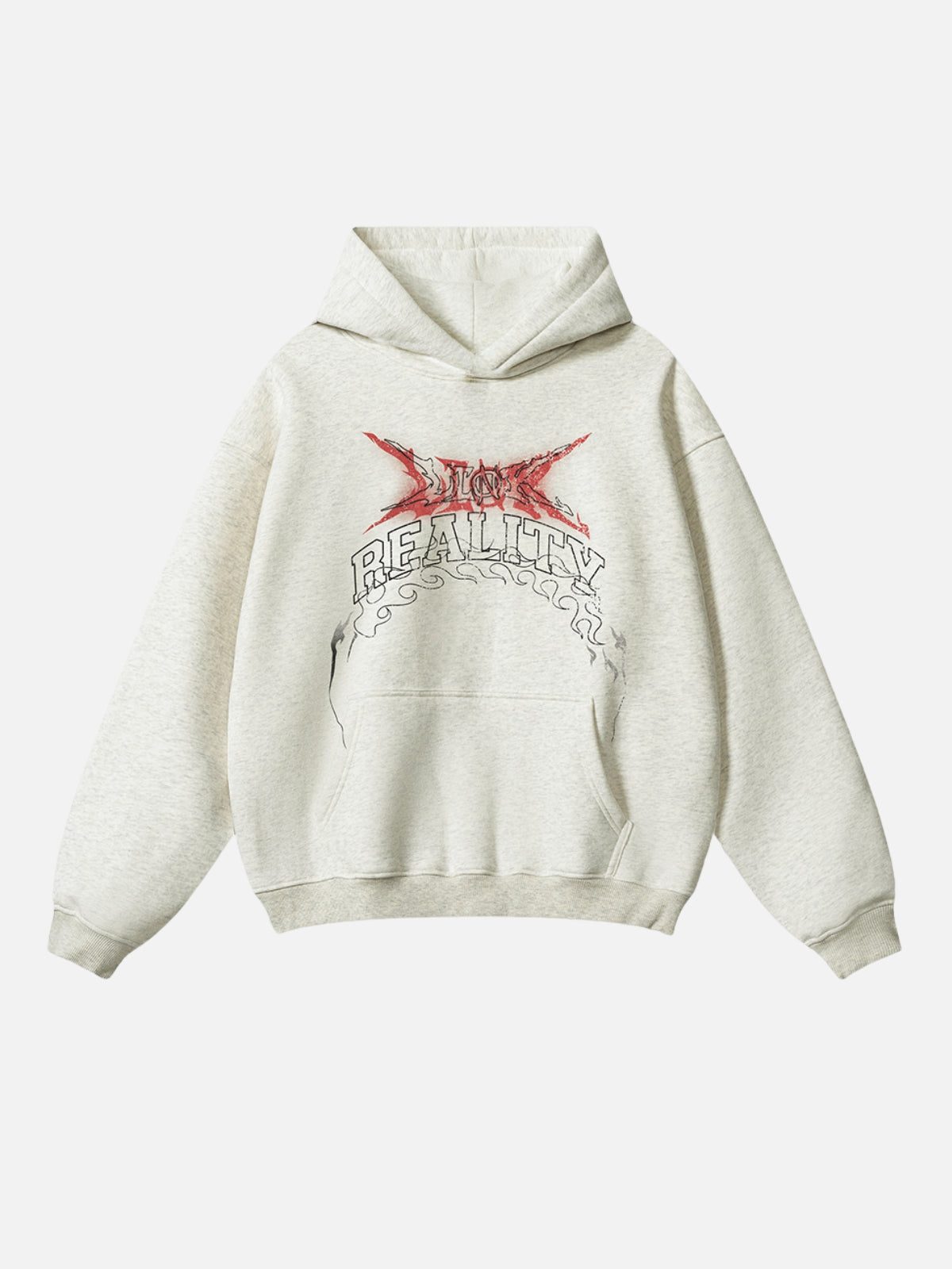 REALITY - Oversized Print Hoodie Grey | TEENWEAR.EU