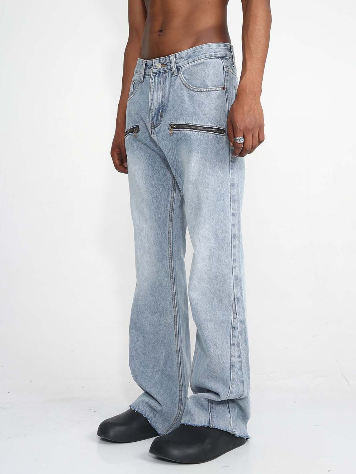 ZIPPIES - Loose Basic Zipper Jeans | TEENWEAR.EU