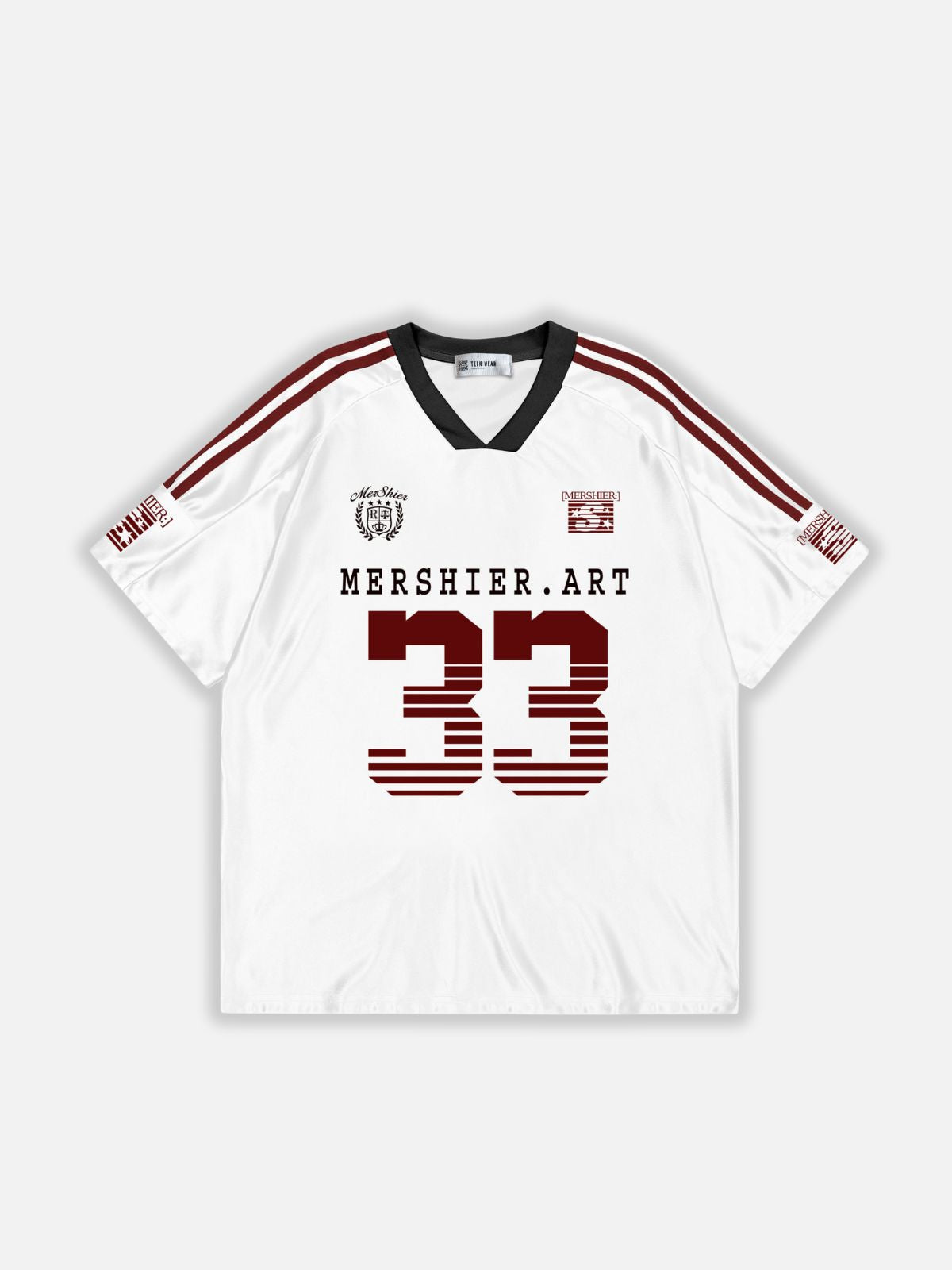 MERSHIER - Oversized Graphic Jersey White | TEENWEAR.EU