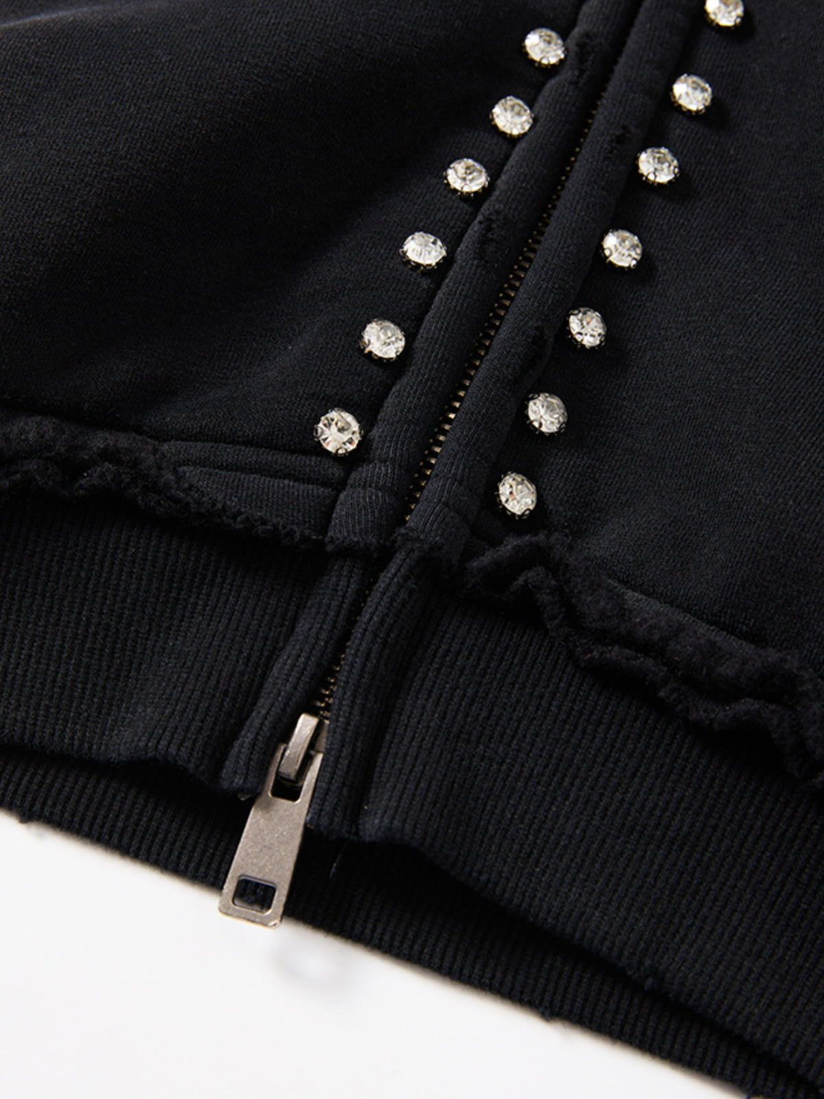 DIAMONDS - Oversized Embroidered Rhine Zip Up Hoodie
