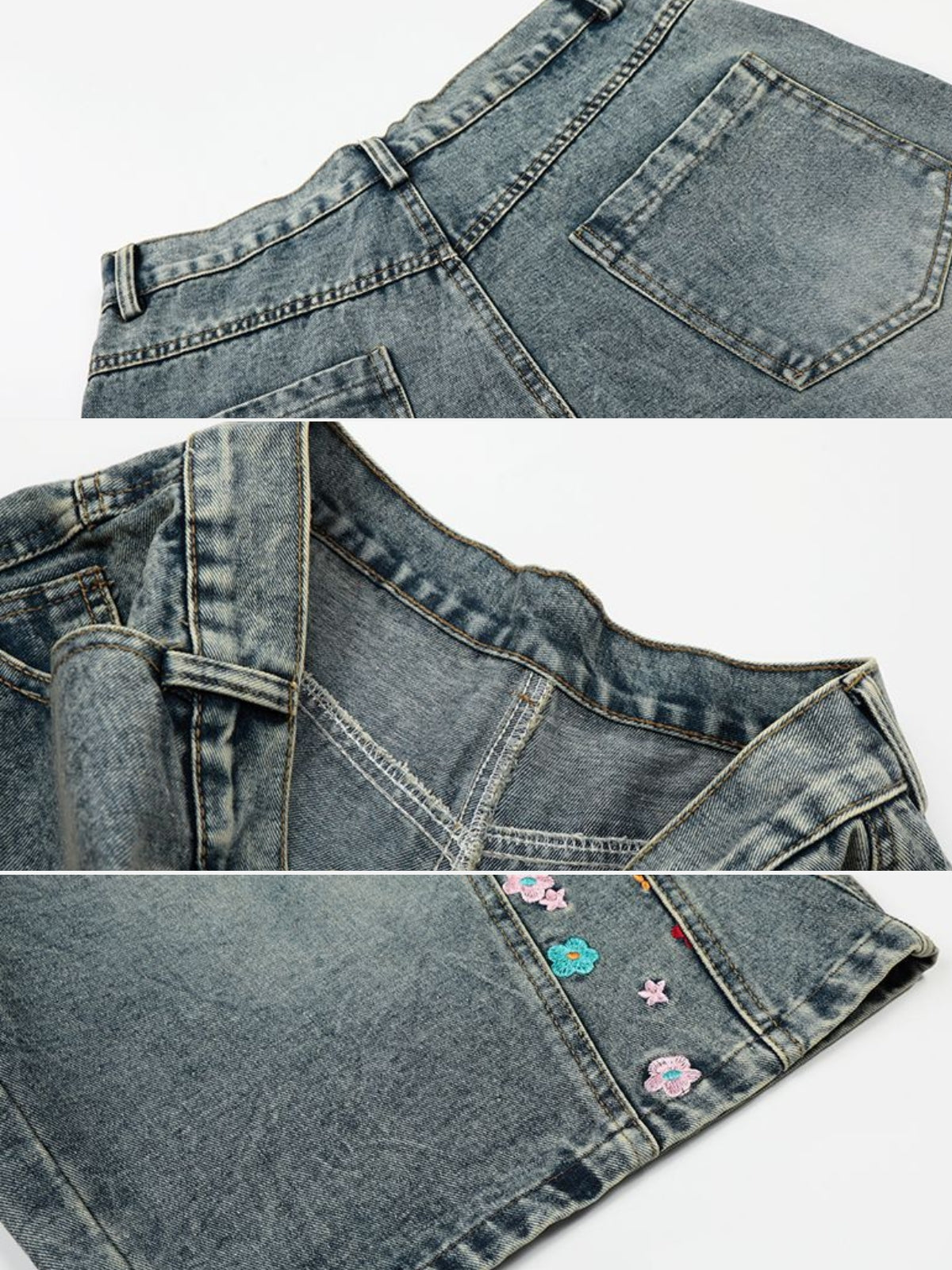 FLOWERY - Baggy Denim Graphic Jorts | Teenwear.eu