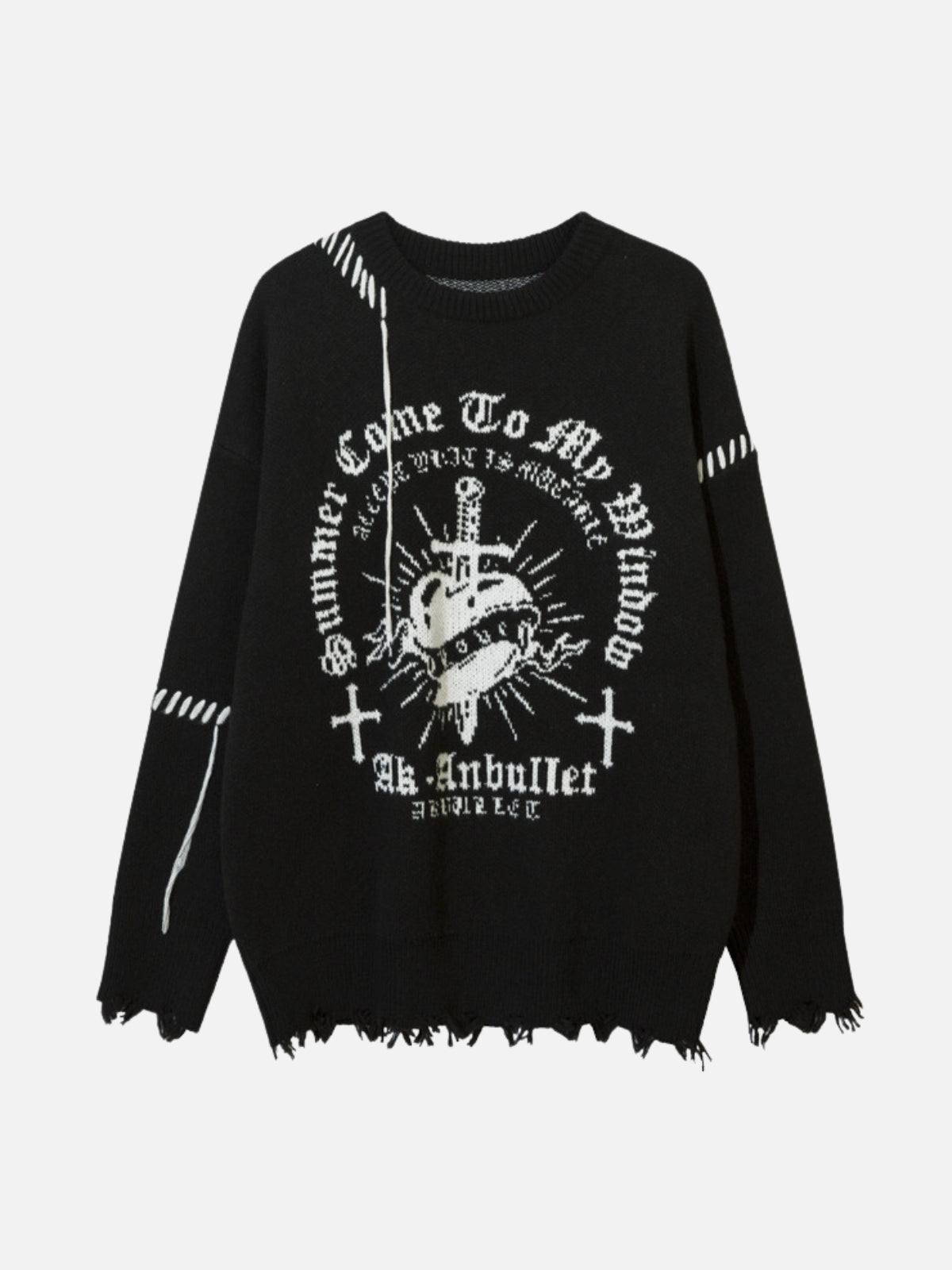 ANBULLET - Oversized Graphic Sweater Black | TEENWEAR.EU