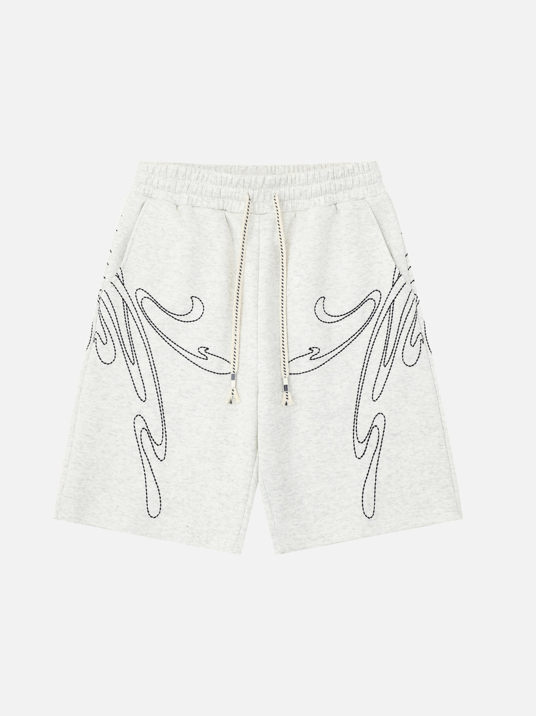 WINGLY - Baggy Cotton Graphic Shorts Black | Teenwear.eu