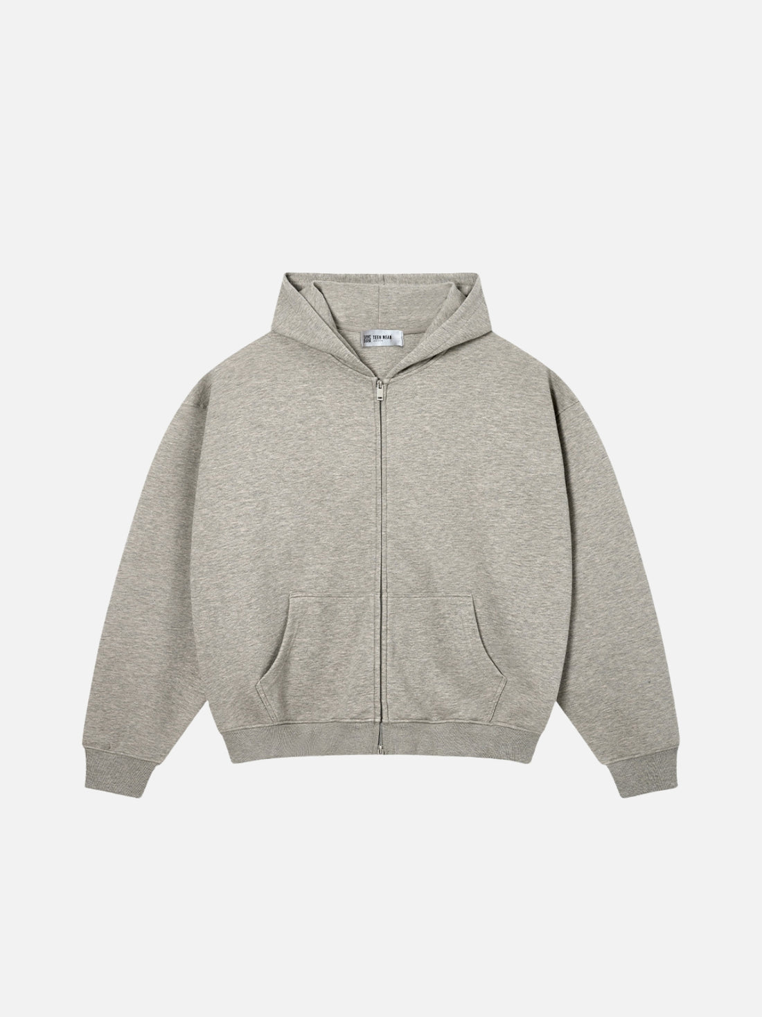 BASICALO - Oversized Cropped Basic Zip Up Hoodie