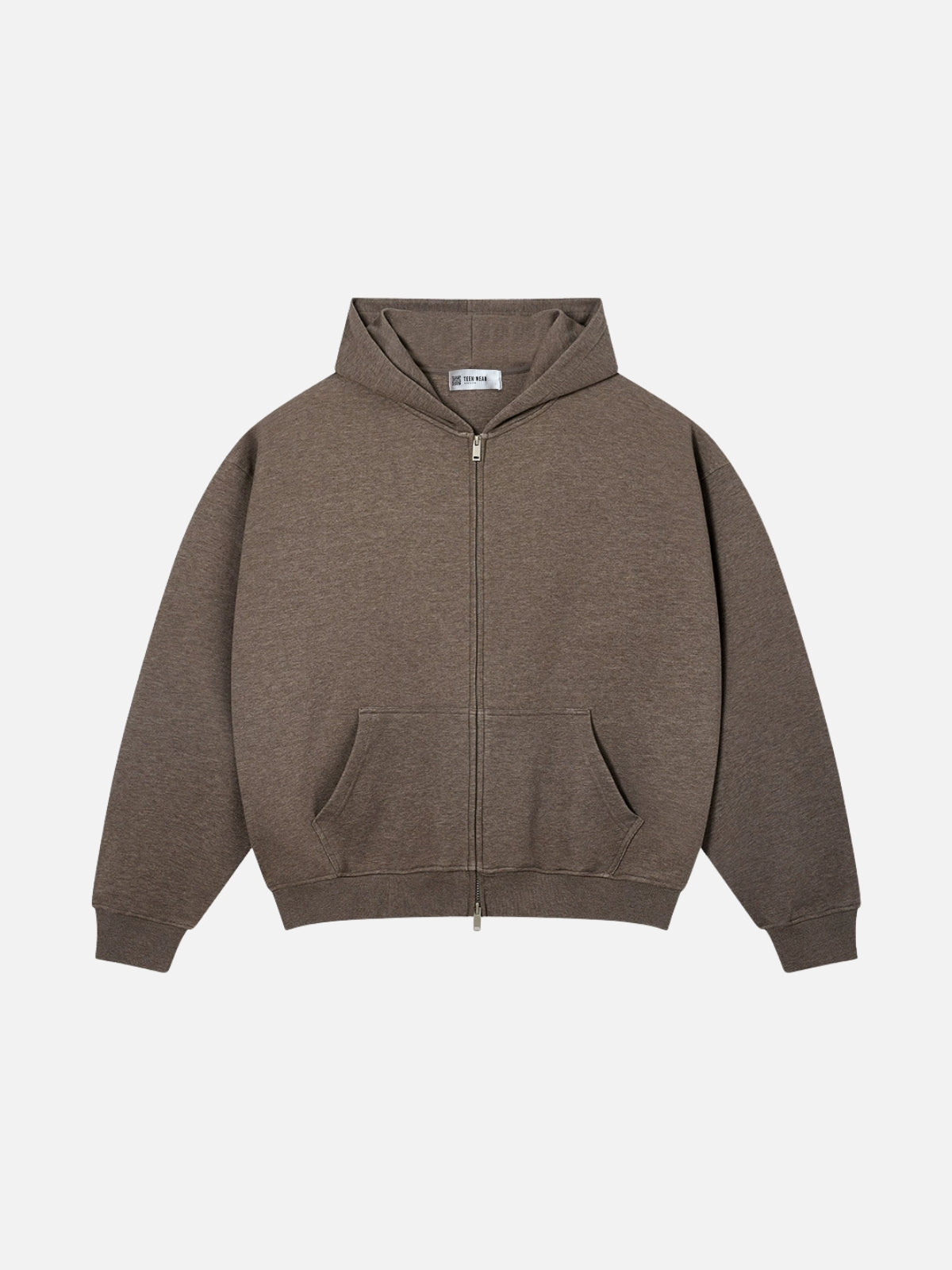 BASICALO - Oversized Cropped Basic Zip Up Hoodie