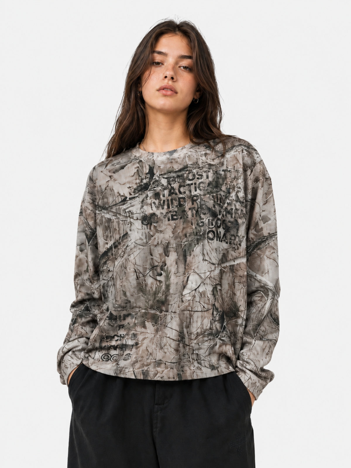 BRANCH - Long Sleeve Camo Print T-Shirt
