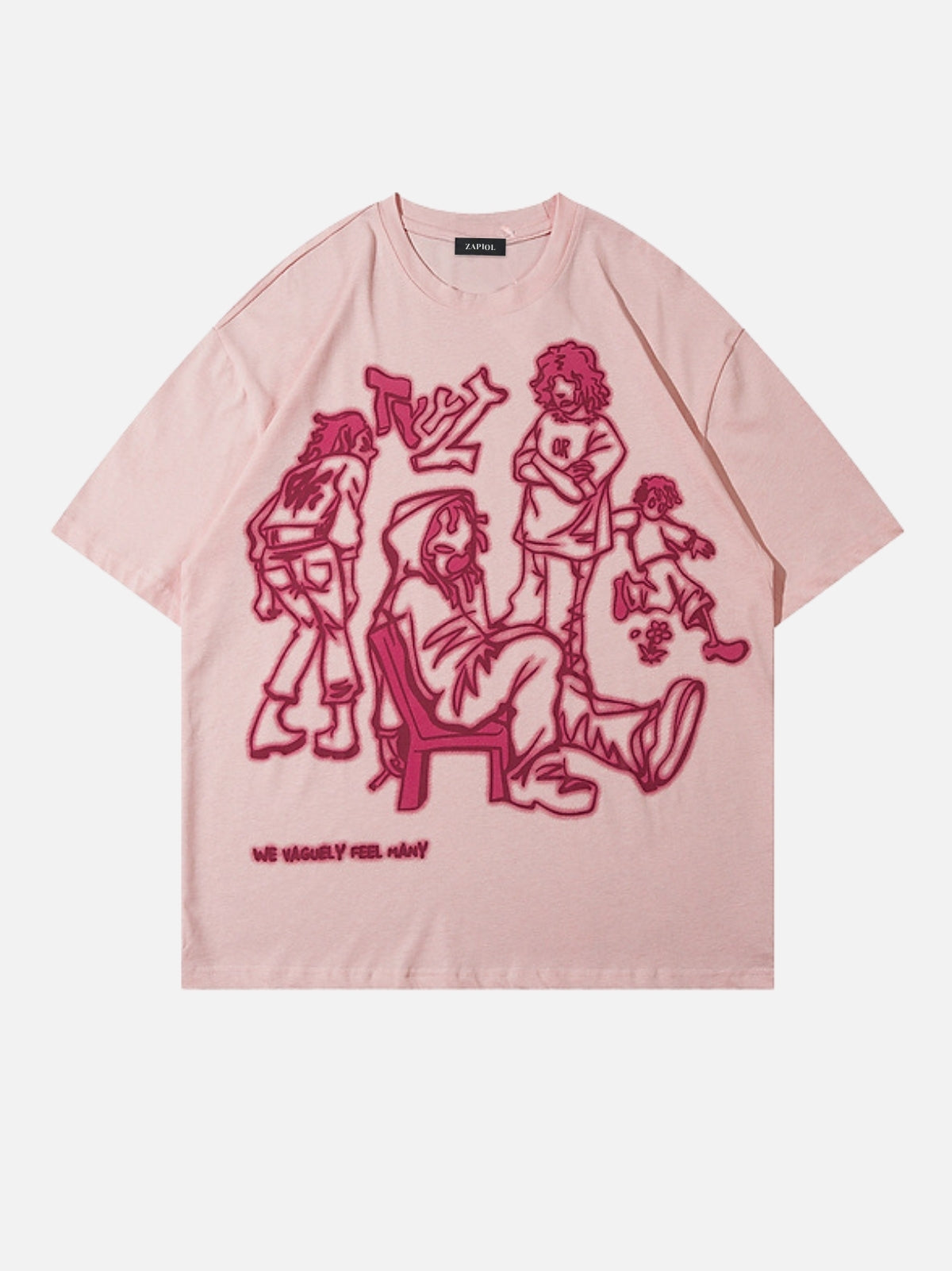 WAGLEY - Oversized Print T-Shirt Pink | TEENWEAR.EU