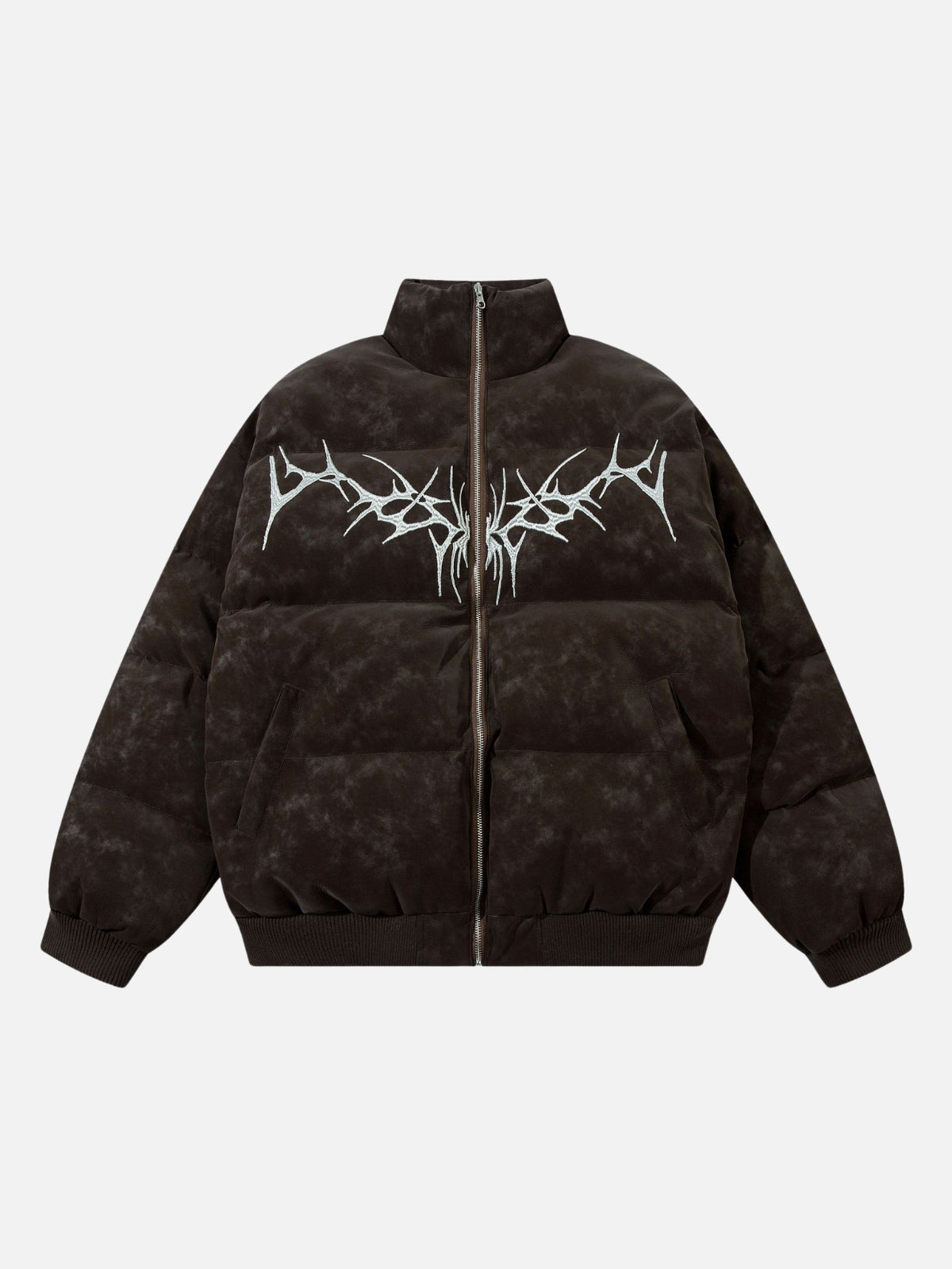 MAREUP - Puffer Embroidered Jacket Brown | Teenwear.eu