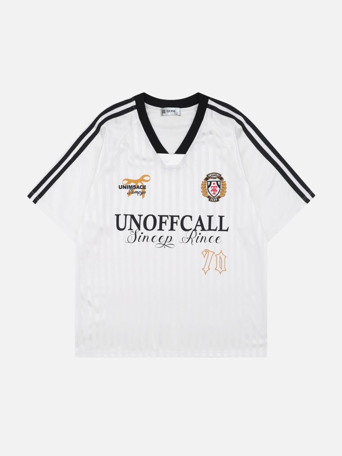 RECALL - Oversized Print Jersey Polo White | TEENWEAR.EU