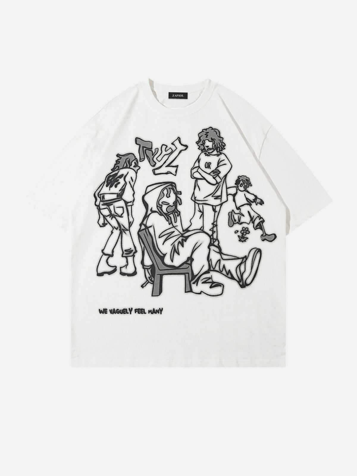 WAGLEY - Oversized Print T-Shirt White | TEENWEAR.EU