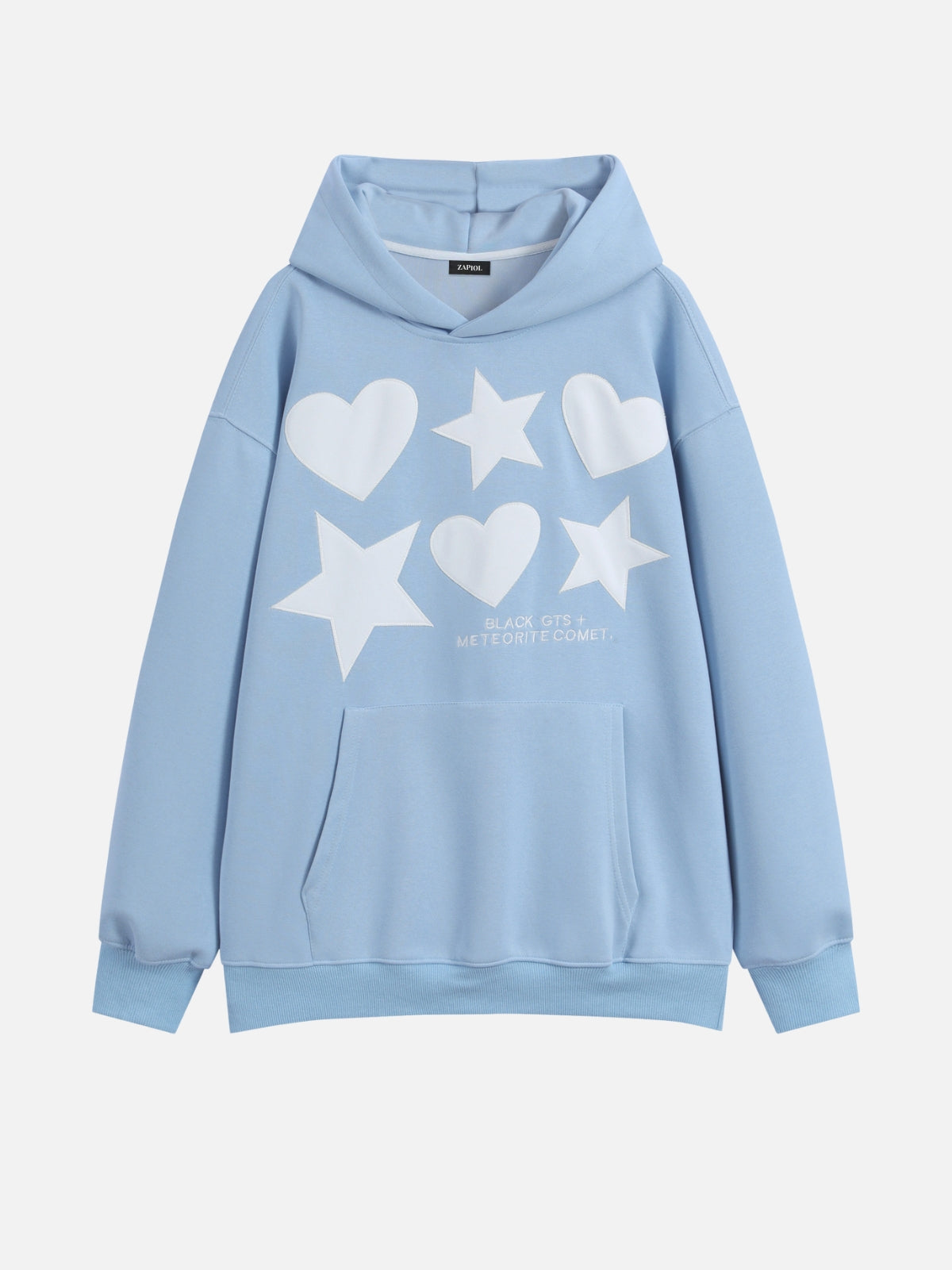 STAR HEARTS - Oversized Graphic Hoodie Blue | TEENWEAR.EU