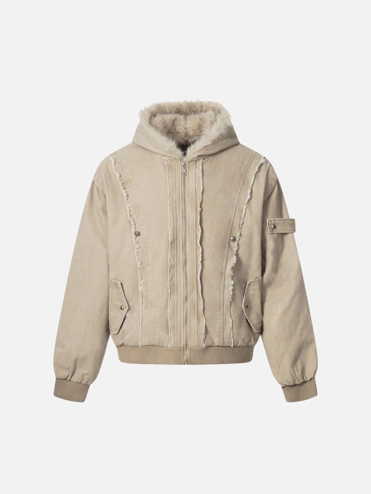 FRAYZO – Oversized Denim Embroidered Jacket Beige | Teenwear.eu