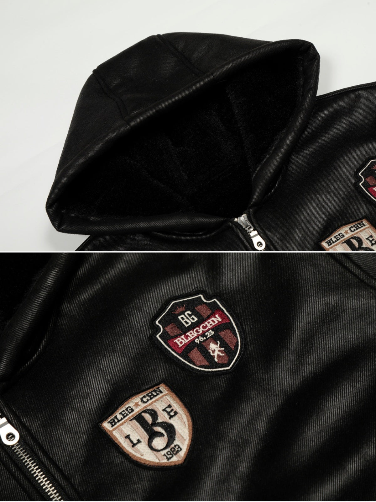 DARKON – Oversized Embroidered Leather Jacket | Teenwear.eu