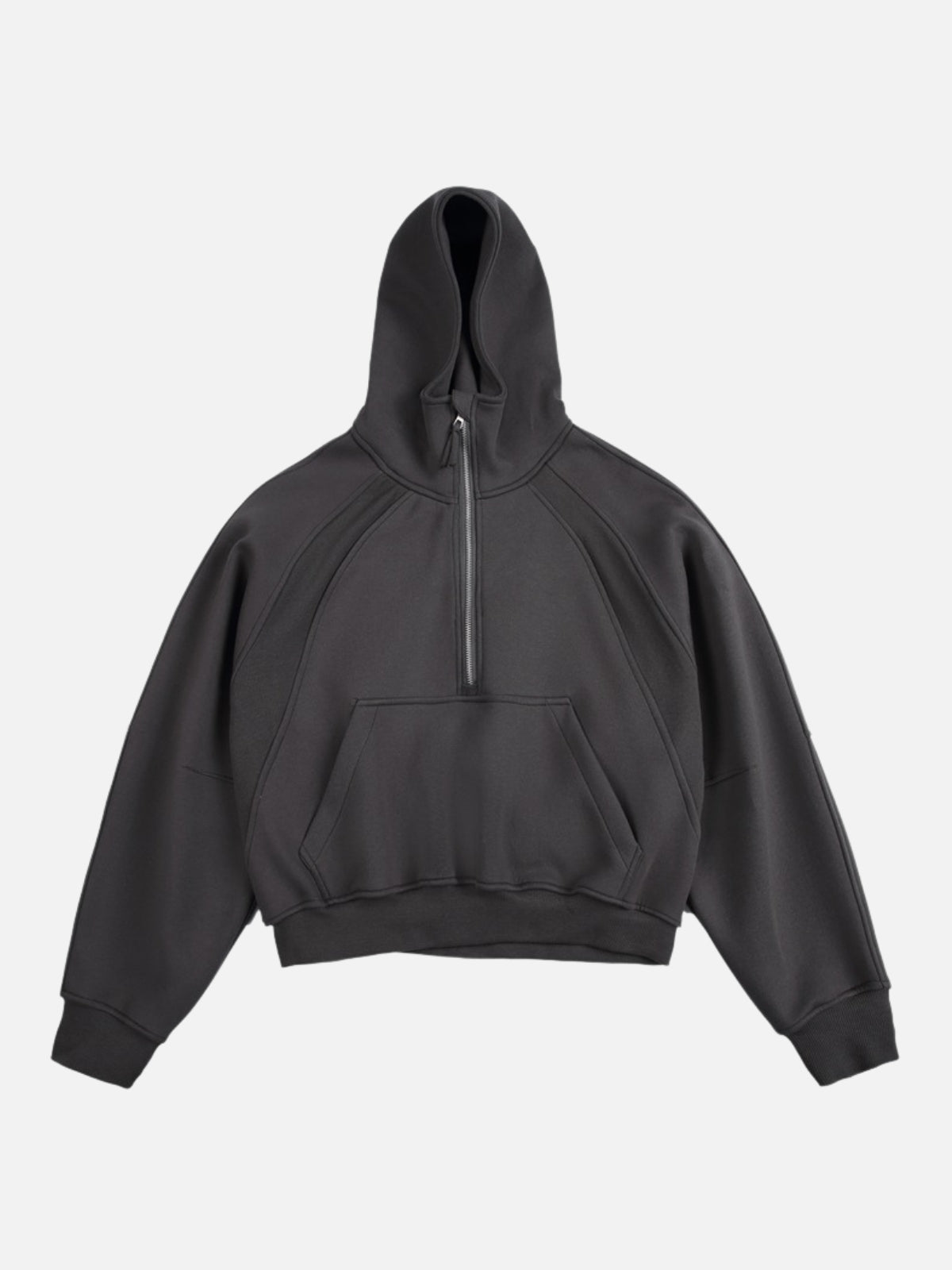 MASTER - Oversized Basic Quarter Zip Hoodie Dark Grey | TEENWEAR.EU